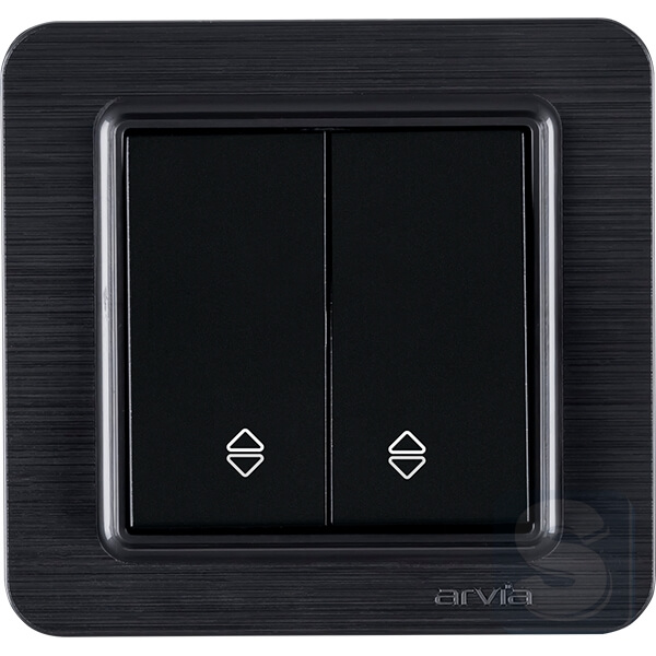 Выключатель двухклавишный ПРОХОДНОЙ Arvia Electric Lavin Черный матовый (21 25 4007 211)